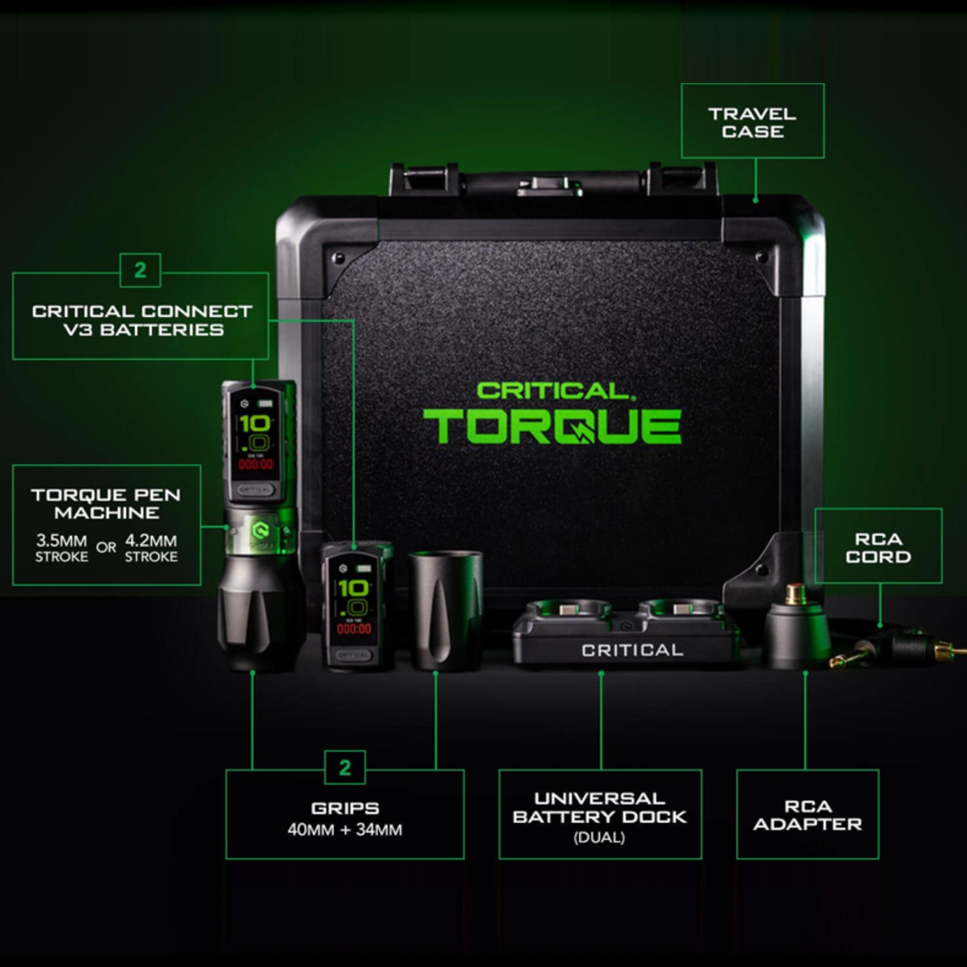 Torque Machine Set Critical Torque Wireless Machine Full Set – WorldWide Tattoo Supply